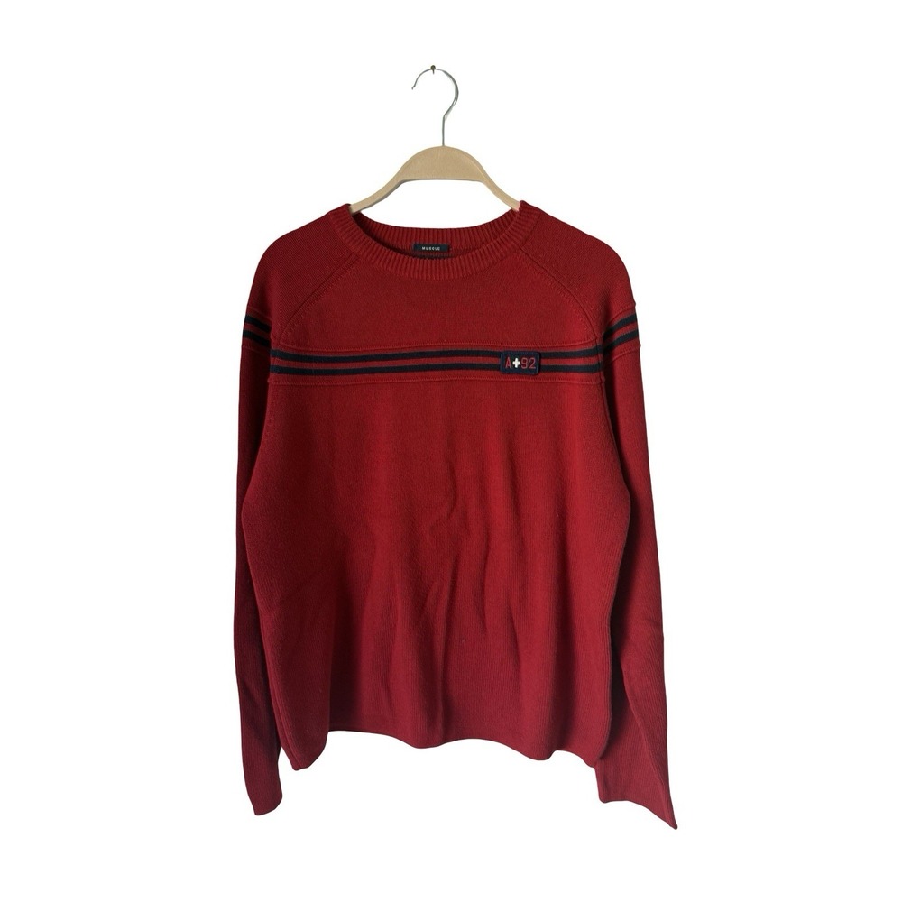 Vintage‎ Abercrombie & Fitch Sweater Mens Medium Muscle Fit Y2K Red  A+92 Knit